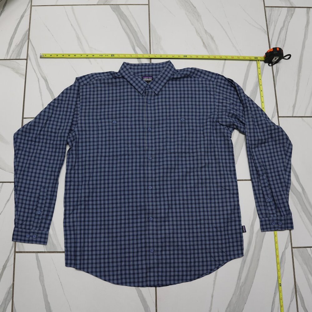 Patagonia Mens Button Down Plaid Long Sleeve Shirt XXL Organic Cotton